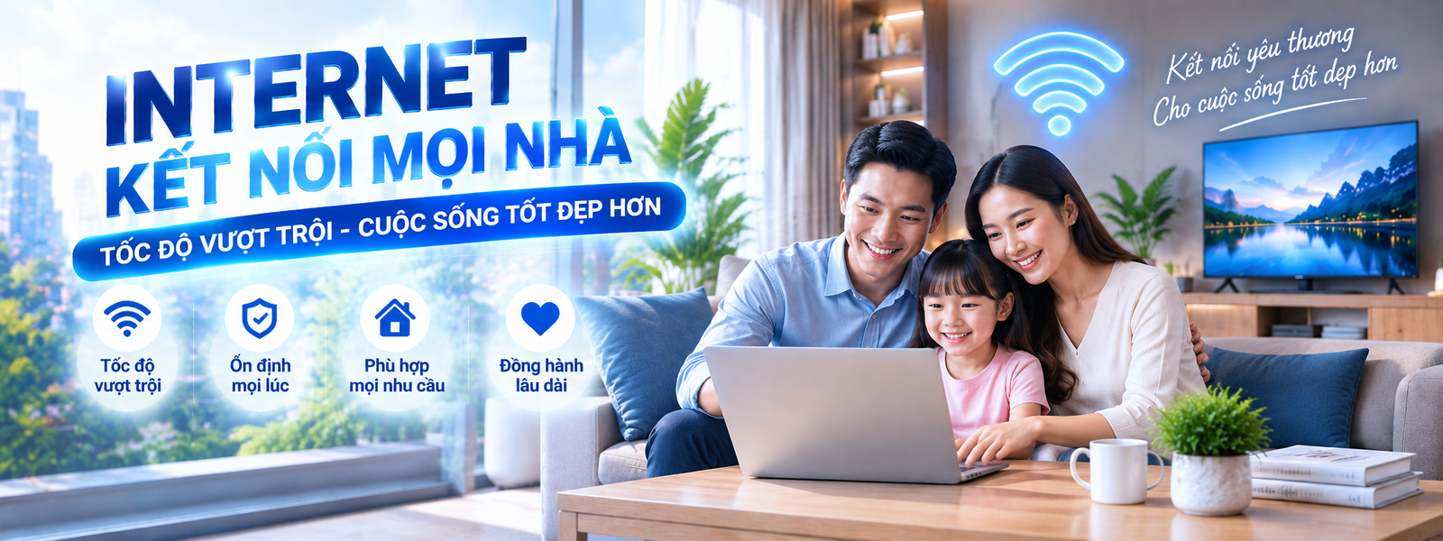 Internet kết nối mọi nhà - tốc độ vượt trội, ổn định và phù hợp mọi nhu cầu