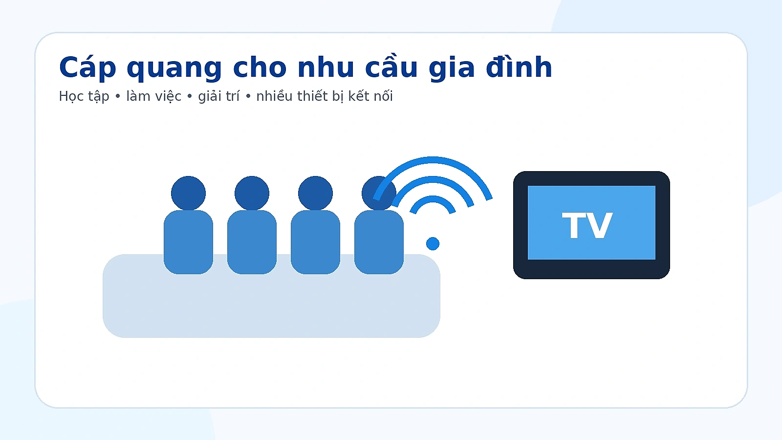 Gia đình sử dụng Internet cáp quang VNPT cho học tập làm việc và giải trí